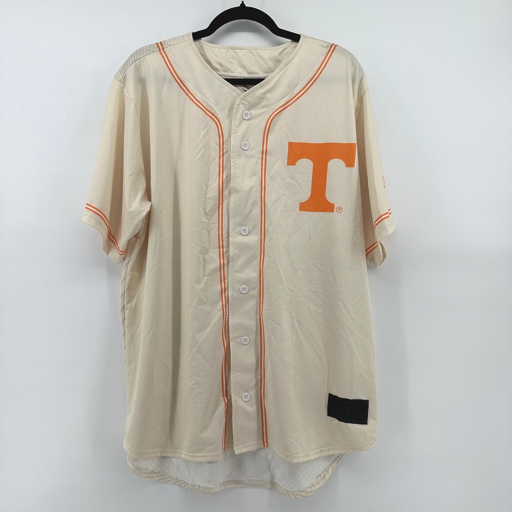ProSphere Tennessee Volunteers Baseball Jersey Mens L Cream Orange S0667-L NWT